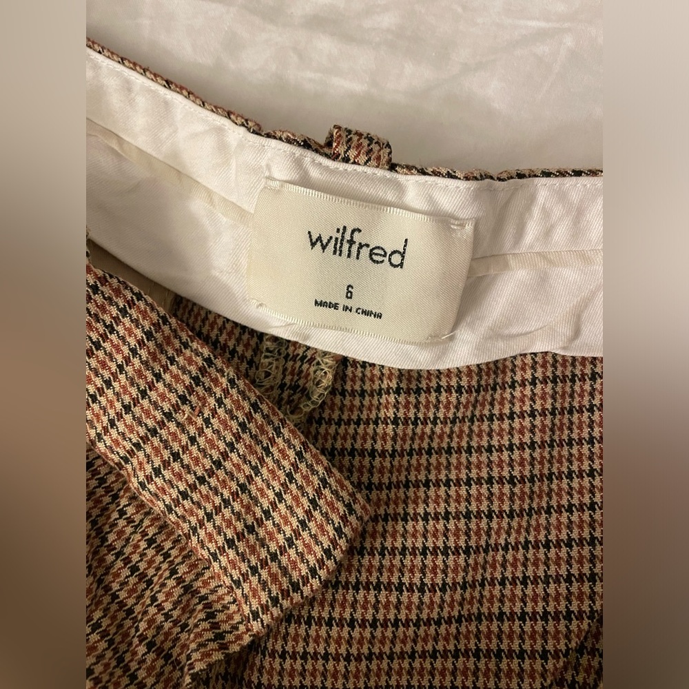 ARITZIA WILFRED PLAID TROUSERS